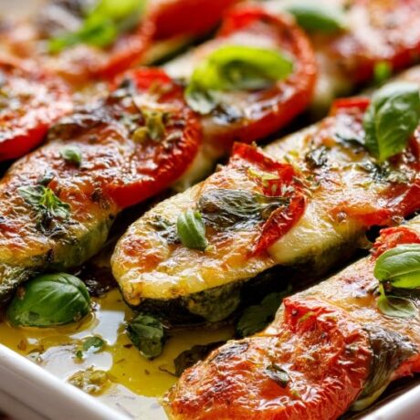 Punjene tikvice zapečene s rajčicom i mozzarellom